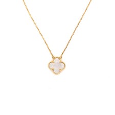 Van Cleef & Arpels Vintage Alhambra Pendant Necklace 18K Yellow Gold and Mother
